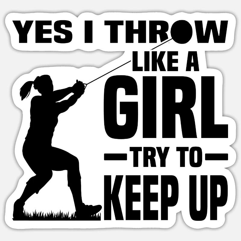 Hammer throw - Sticker size S (10 x 10 cm) - white matte