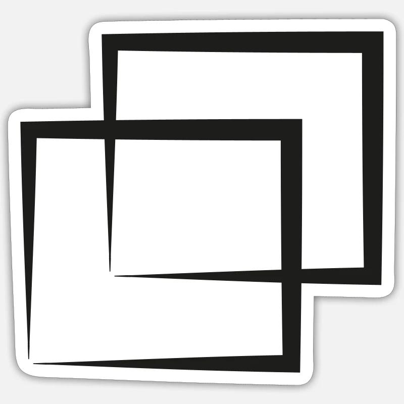 Square Geometry Pattern - Sticker size S (10 x 10 cm) - white matte