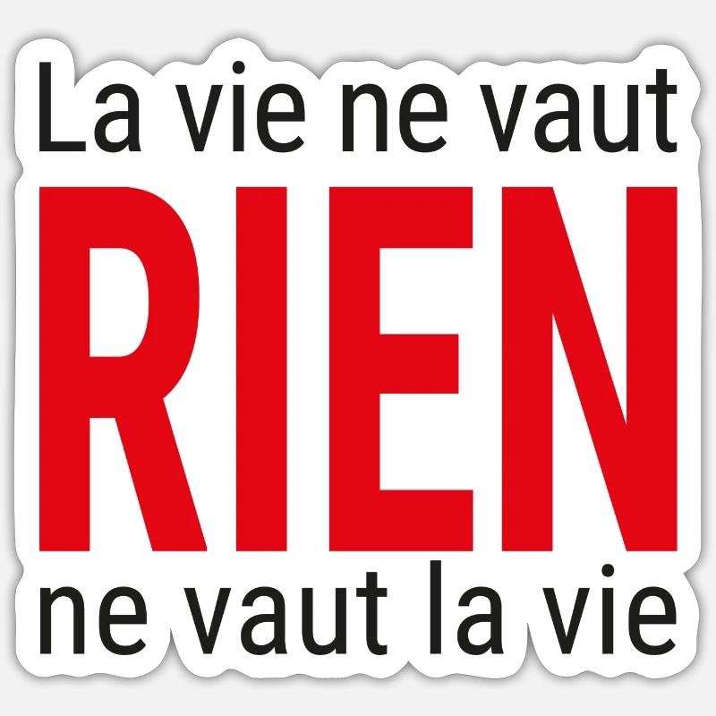 La vie - Sticker taille S (10 x 10 cm) - blanc mat