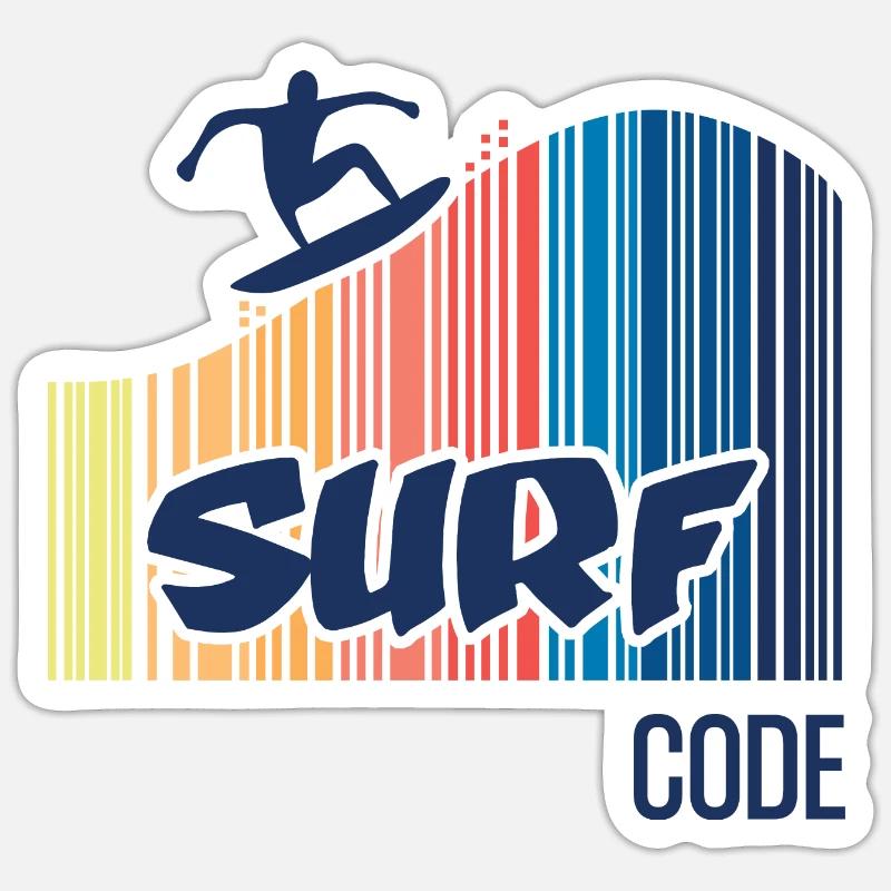 Surfcode Sticker Größe S (10 x 10 cm)