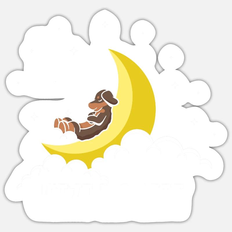 Dackel Geschenkidee Dackshund - Ich dackel jetzt i - Sticker Größe S (10 x 10 cm) - Mattweiß