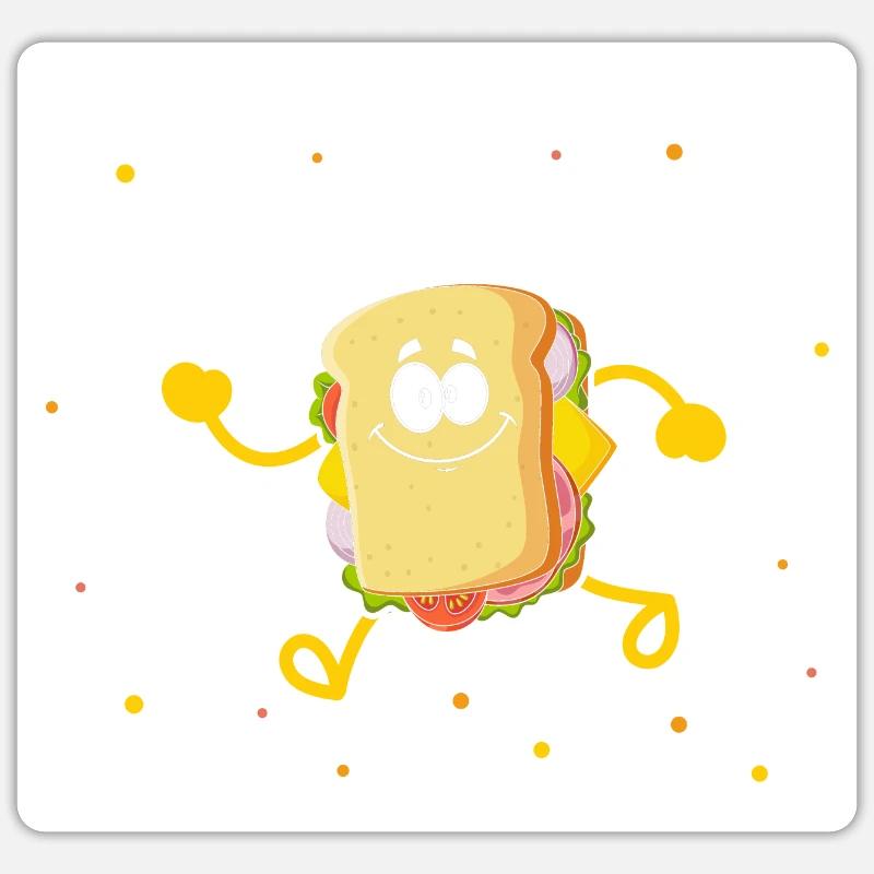 Fun Bread Sandwich Cardio Running Runners Sticker taille S (10 x 10 cm)