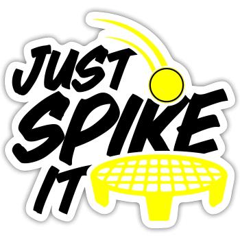 Farbe änderbar | Roundnet Spikeball Fun - Sticker Größe S (10 x 10 cm) - Mattweiß - Vorne