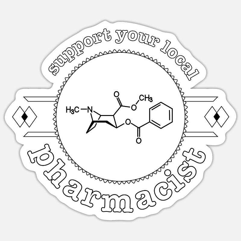 support your local pharmacist - Sticker Größe S (10 x 10 cm) - Mattweiß