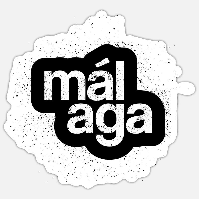 Malaga - Sticker taille S (10 x 10 cm) - blanc mat