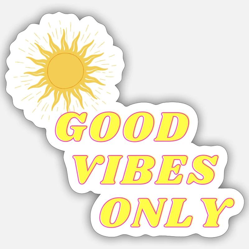 nur gute Laune! - Sticker Größe S (10 x 10 cm) - Mattweiß