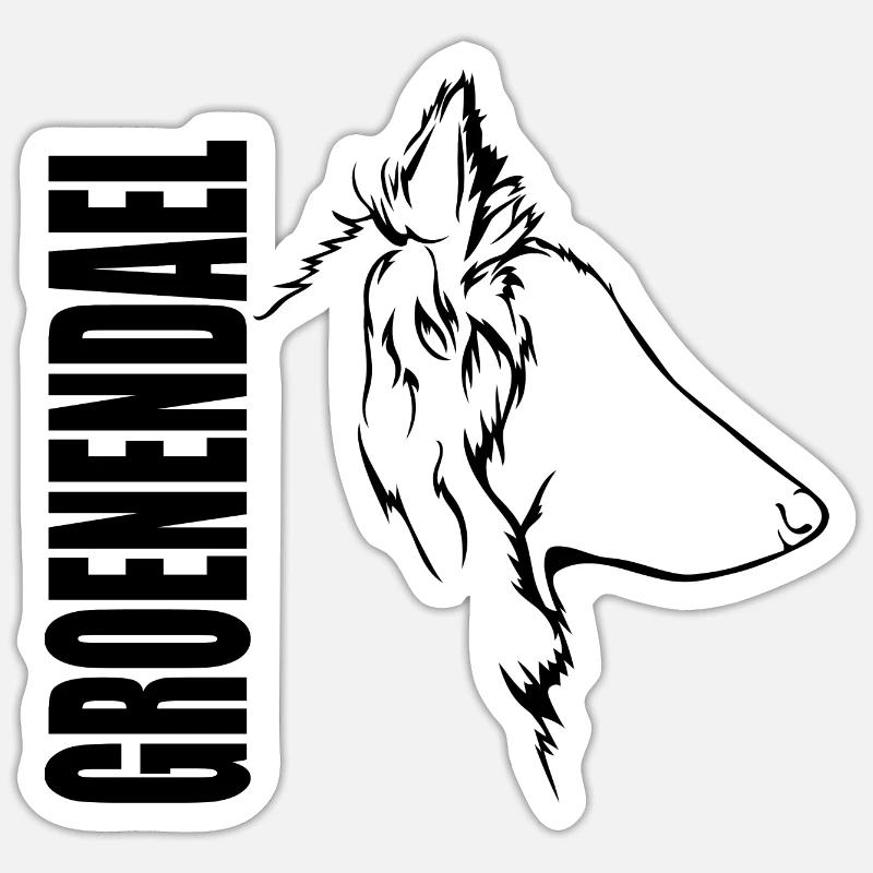 GROENENDAEL Profil Chiens Wilsigns Sticker taille S (10 x 10 cm)