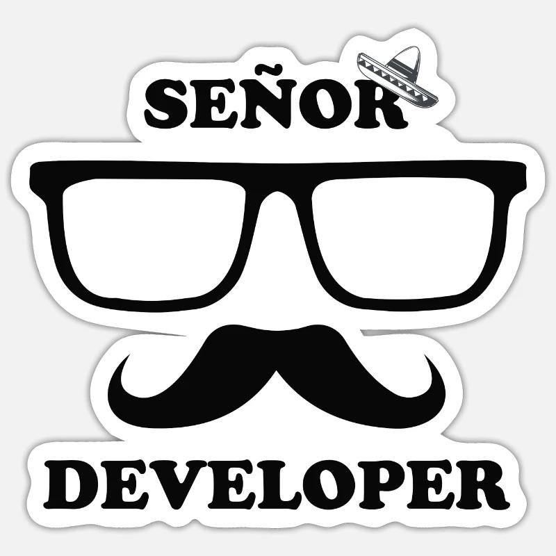 Senor / Senior Developer | Sombrero Developer Sticker size S (10 x 10 cm)