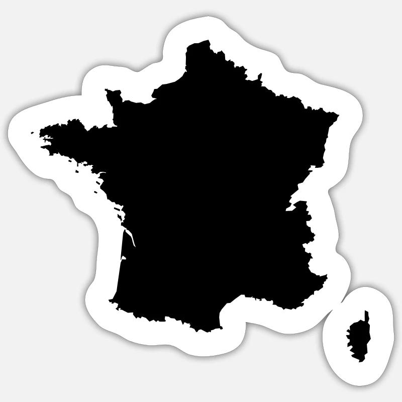 France Flag Map Sticker size S (10 x 10 cm)