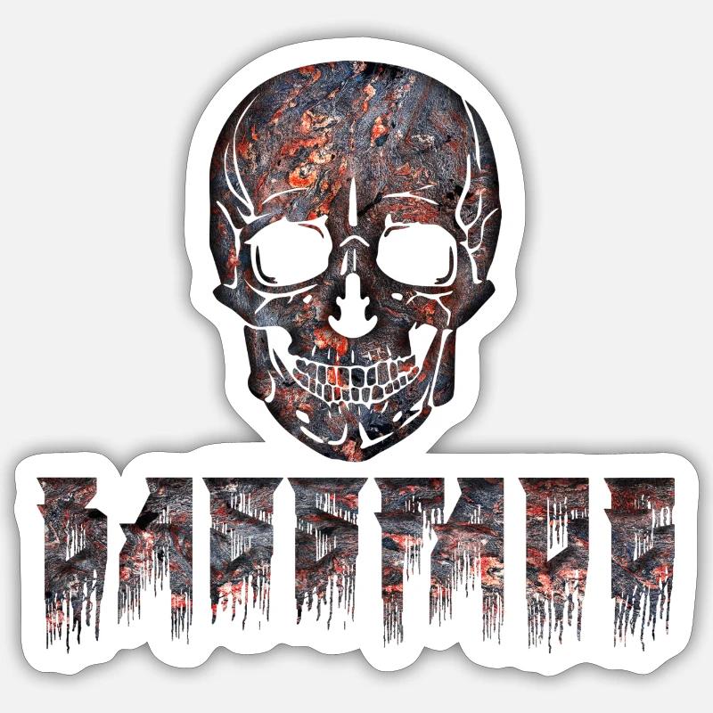 BASSFACE - Sticker Größe S (10 x 10 cm) - Mattweiß