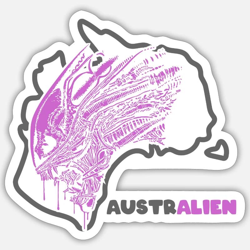 Australia (Alien Edition) - Sticker size S (10 x 10 cm) - white matte