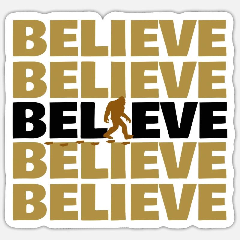croire - Sticker taille S (10 x 10 cm) - blanc mat