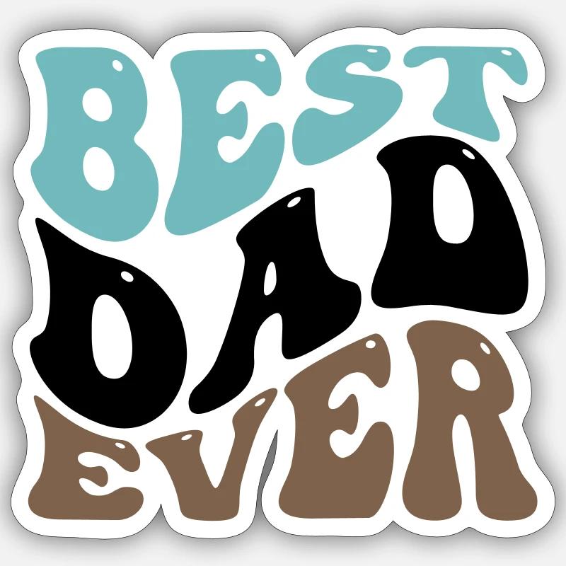 BESTER VATI ALLER ZEITEN PAPI MOTIV SHIRT GESCHENK - Sticker Größe S (10 x 10 cm) - Mattweiß