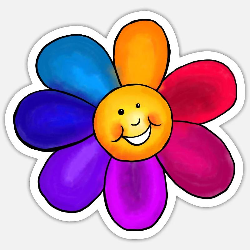 Bunte Blume Sticker Größe S (10 x 10 cm)