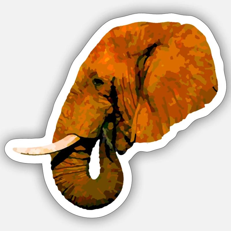 elephant head Sticker taille S (10 x 10 cm)