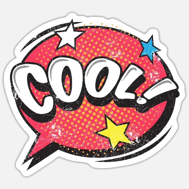 COOL BUBBLE COMIC COMICSTYLE CARTOON MOTIF GIFT Sticker size S (10 x 10 cm)