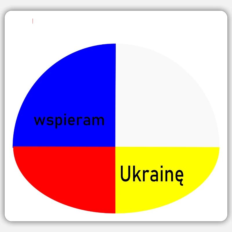 I support Ukraine - Sticker size S (10 x 10 cm) - white matte
