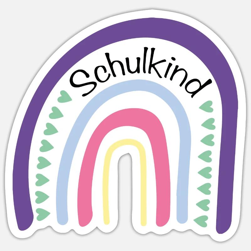 Schulkind Regenbogen Sticker Größe S (10 x 10 cm)