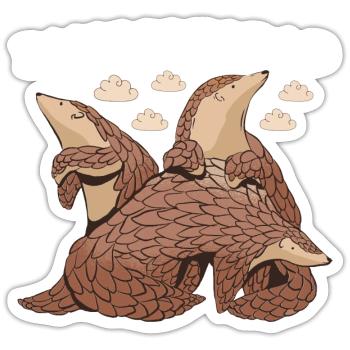 Pangolin Dad Pangolin - Sticker size S (10 x 10 cm) - white matte - Front