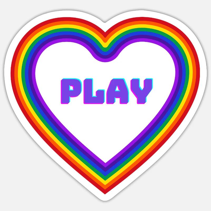 play - Sticker Größe S (10 x 10 cm) - Mattweiß