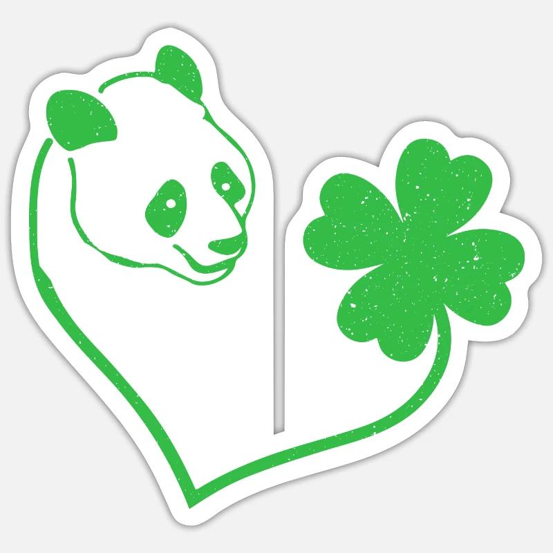 Panda Cloverleaf Coeur Cloverleaf Sticker taille S (10 x 10 cm)