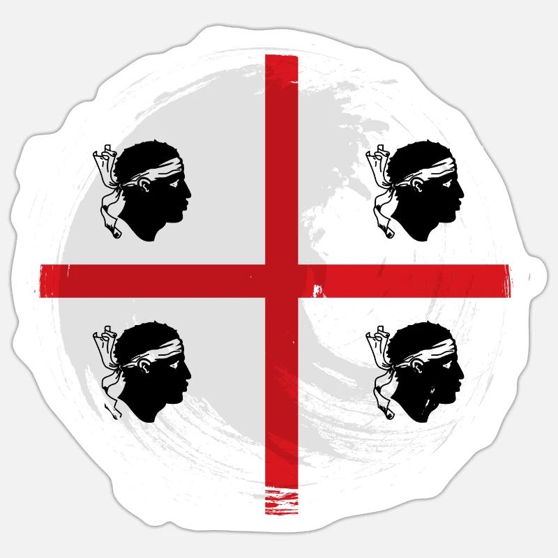 Drapeau de la Sardaigne Drapeau sarde Drapeau de la Sardaigne Sticker taille S (10 x 10 cm)