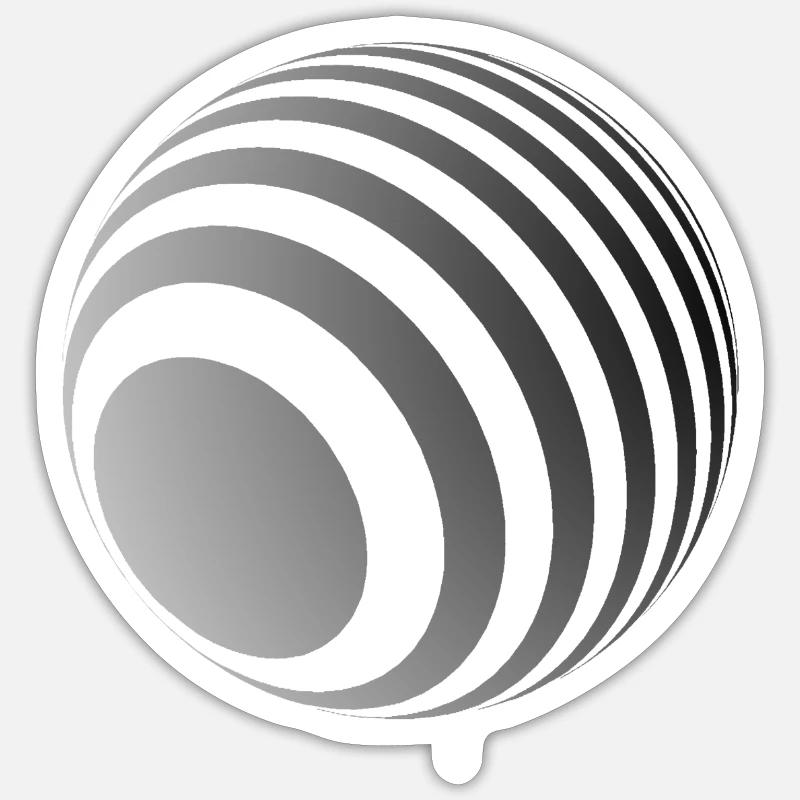 Boule 3D avec rayures grises Sticker taille S (10 x 10 cm)