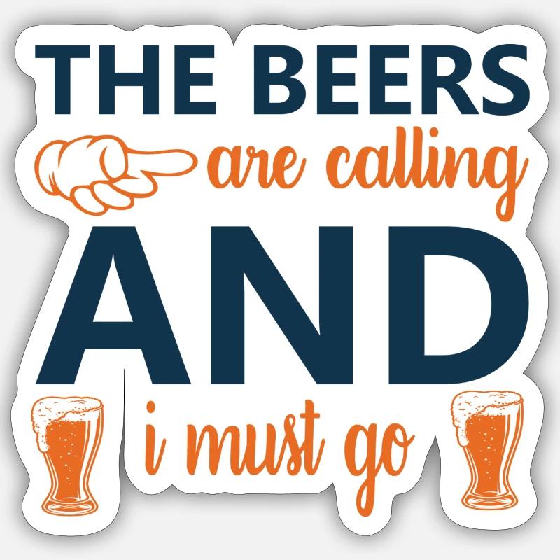 Beer is calling - Sticker size S (10 x 10 cm) - white matte