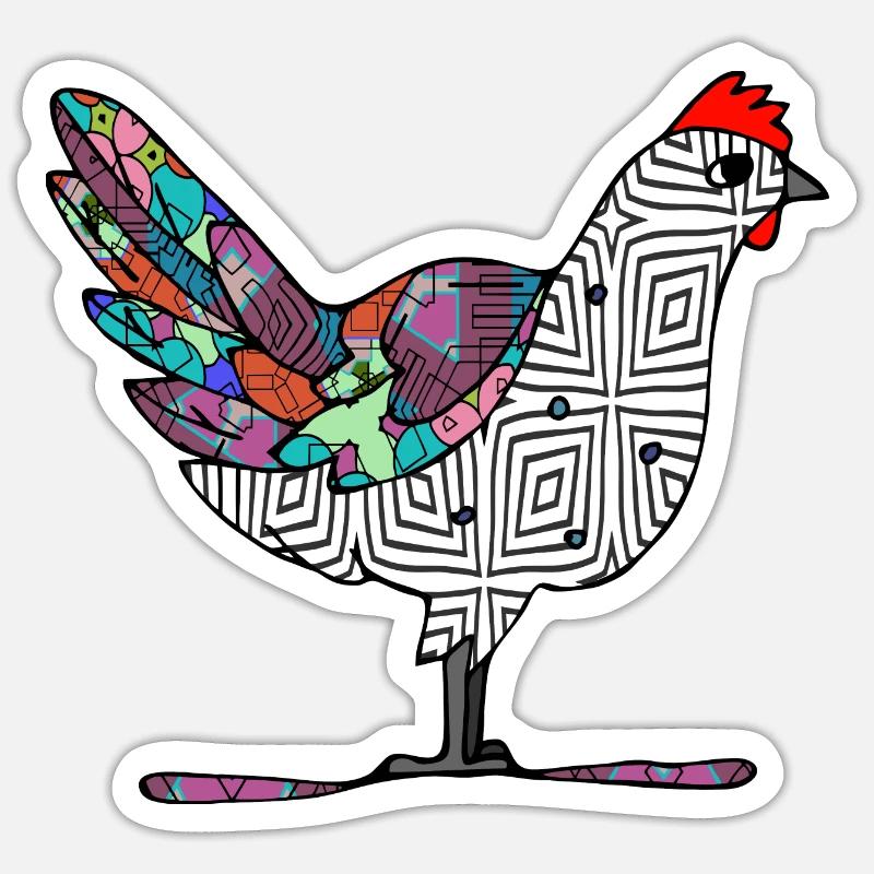 Hen - Sticker size S (10 x 10 cm) - white matte