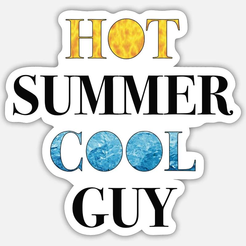 Hot summer cool guy fire & ice Sticker Größe S (10 x 10 cm)