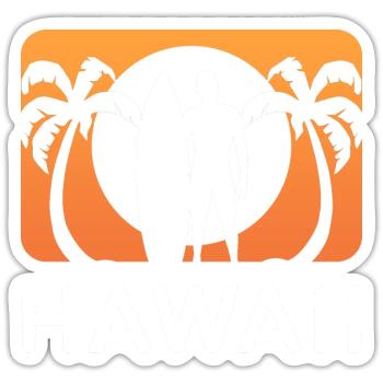 Hawaii Surf Surfer Gift - Sticker size S (10 x 10 cm) - white matte - Front