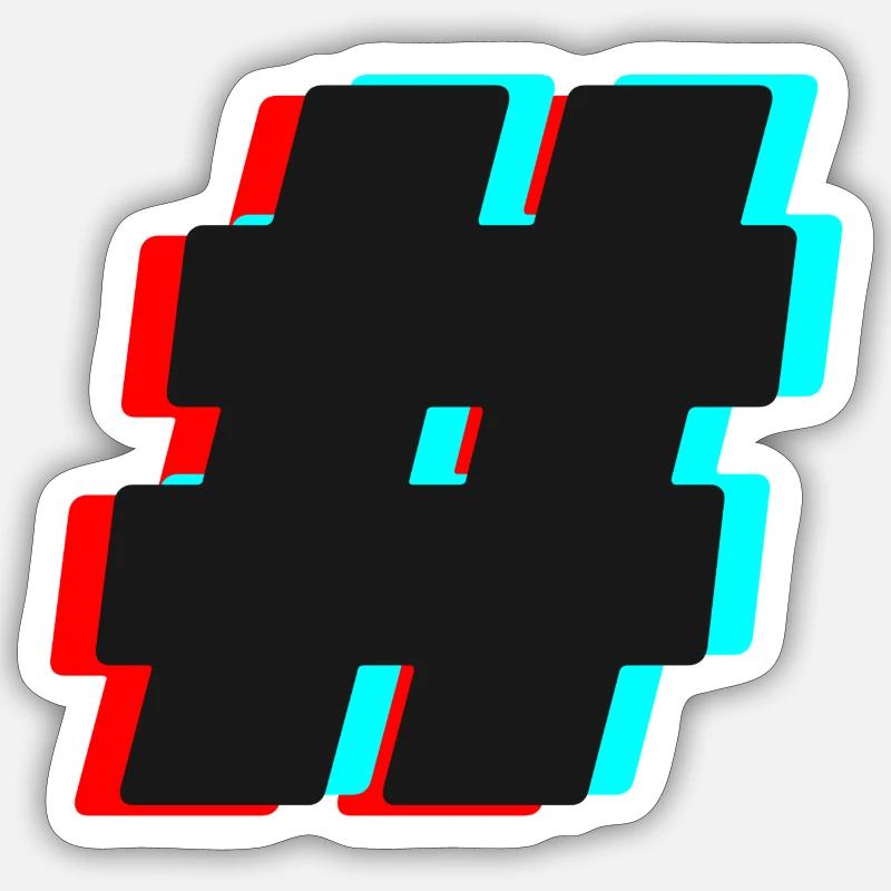 Hashtag # - Sticker taille S (10 x 10 cm) - blanc mat