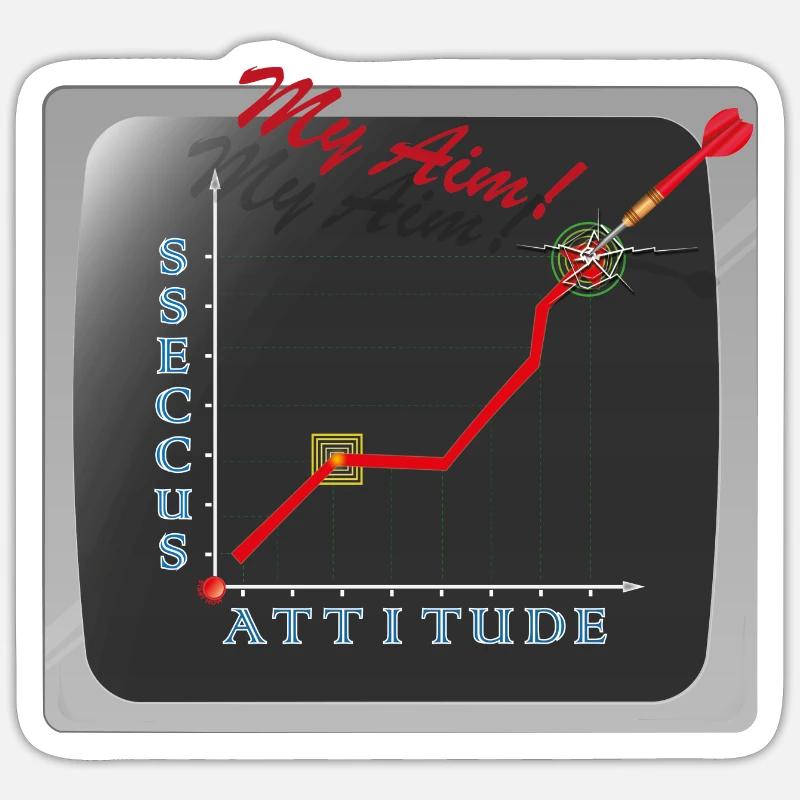 succès- objectif réussite - Sticker taille S (10 x 10 cm) - blanc mat