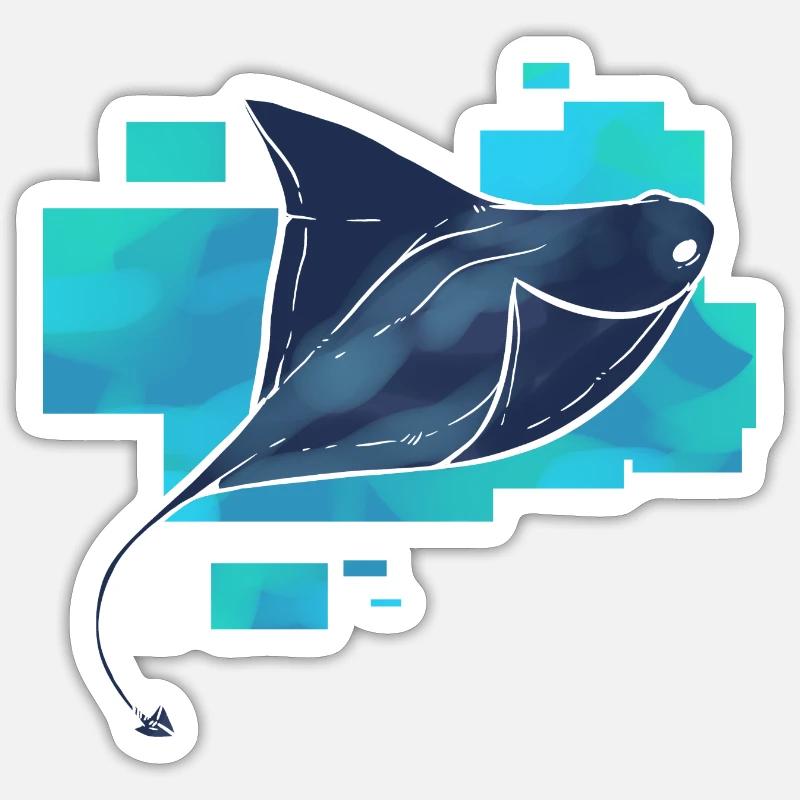 Manta Painter Poison - Sticker size S (10 x 10 cm) - white matte