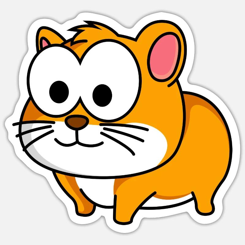 Hamster Comic Tier Sticker Größe S (10 x 10 cm)