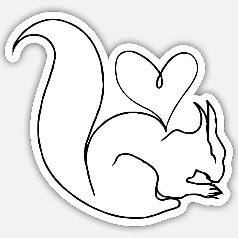 Squirrel Heart - Sticker size S (10 x 10 cm) - white matte