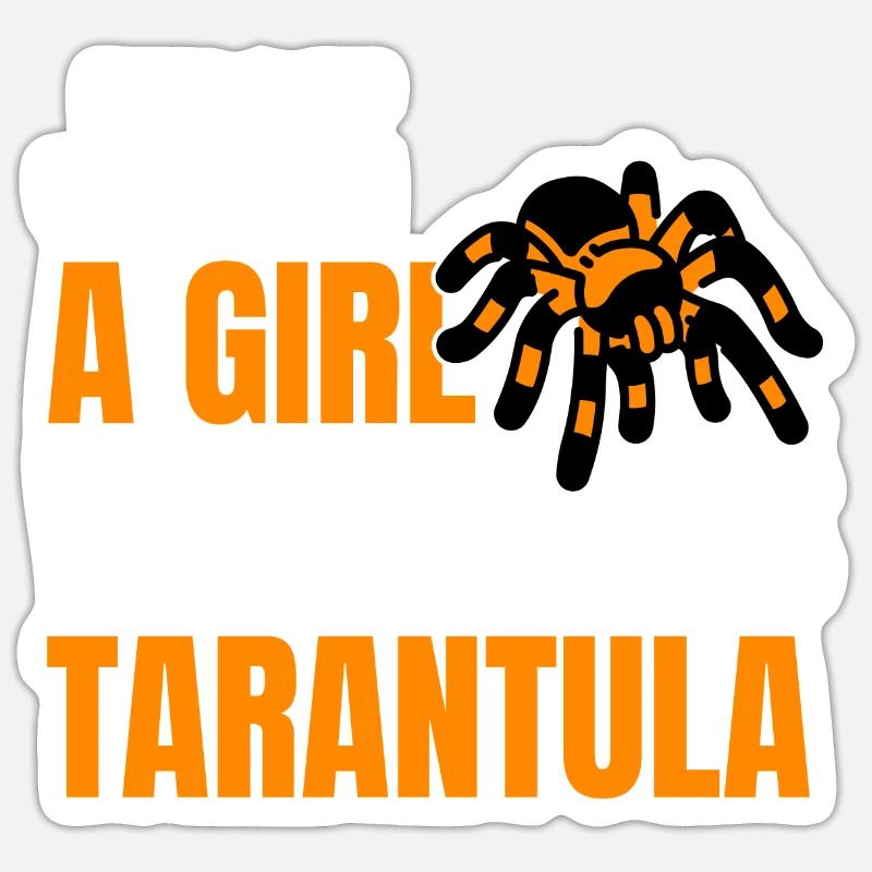 NUR EIN MÄDCHEN, DAS VOGELSPINNE LIEBT Sticker Größe S (10 x 10 cm)