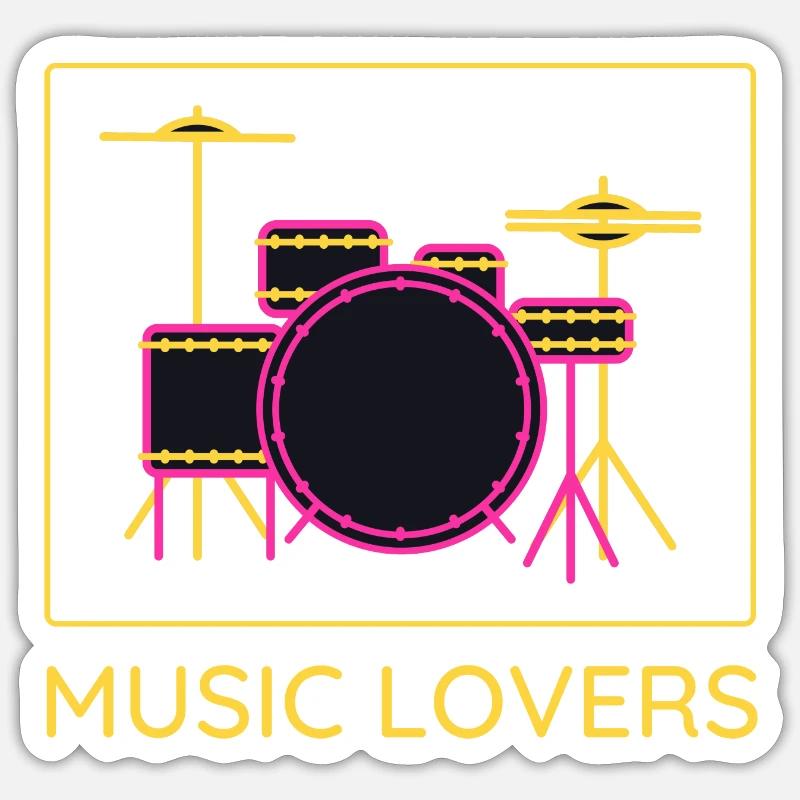 Conception de batterie pour les mélomanes Sticker taille S (10 x 10 cm)