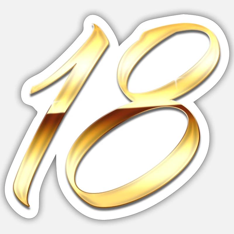 Or 18 - Sticker taille S (10 x 10 cm) - blanc mat