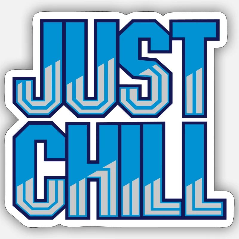 Just Chill Text Logo - Sticker size S (10 x 10 cm) - white matte