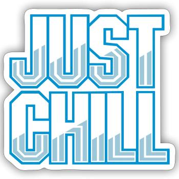 Just Chill Text Logo - Sticker Größe S (10 x 10 cm) - Mattweiß - Vorne