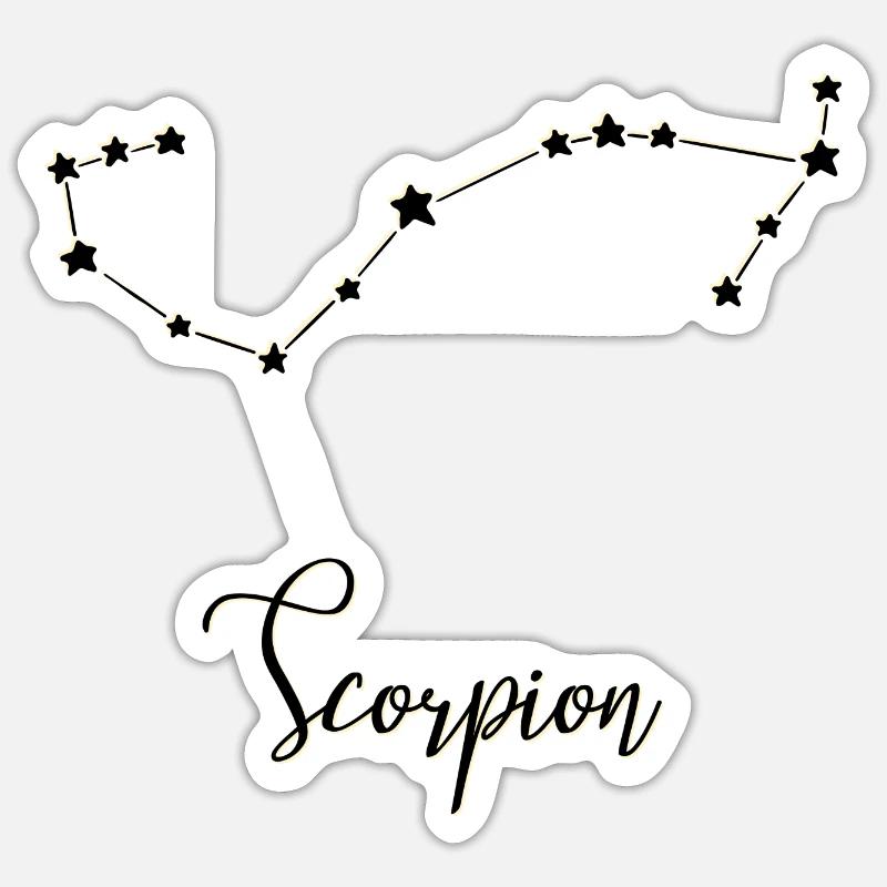 Astro Scorpion Constellation - Sticker taille S (10 x 10 cm) - blanc mat