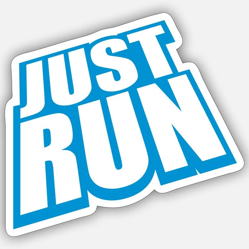 Logo Just Run cool - Sticker taille S (10 x 10 cm) - blanc mat
