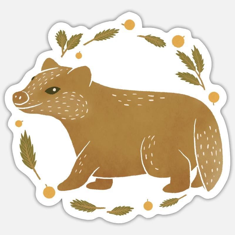 Wilde Tiere - Dachs Sticker Größe S (10 x 10 cm)