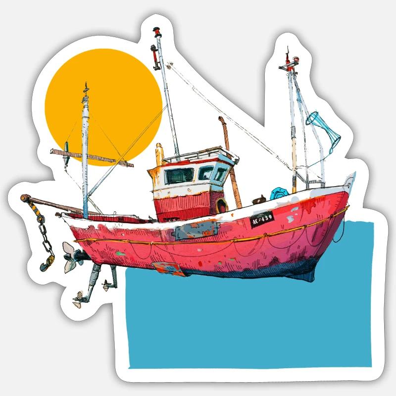 Kutter01 - Sticker Größe S (10 x 10 cm) - Mattweiß
