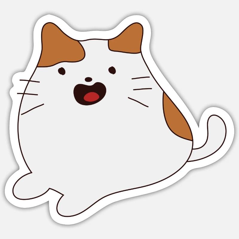 Chat dessiné 3 Sticker taille S (10 x 10 cm)