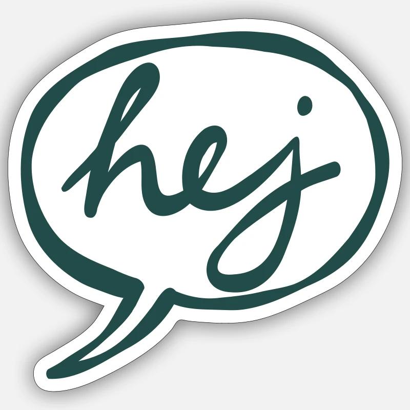 hej - Sticker Größe S (10 x 10 cm) - Mattweiß