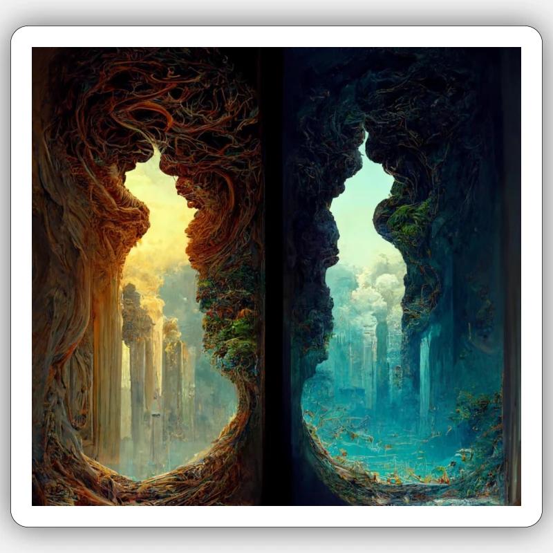Dimensionsriss - Sticker Größe S (10 x 10 cm) - Mattweiß