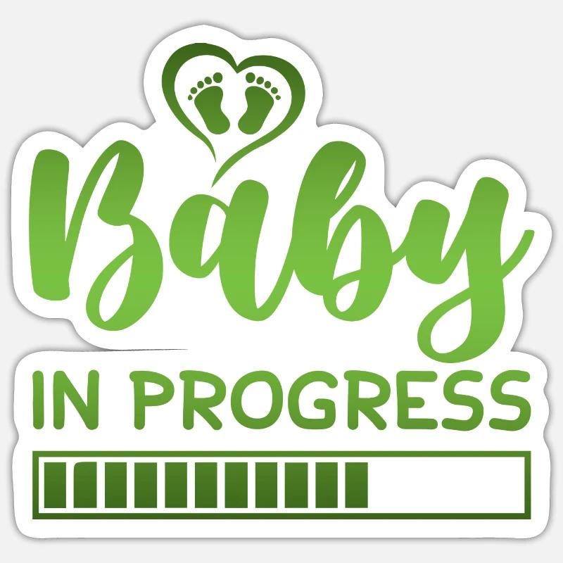 baby progress loading - Sticker Größe S (10 x 10 cm) - Mattweiß