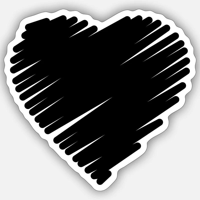 Scribble Heart - Sticker size S (10 x 10 cm) - white matte